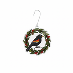 [2D FLAT ACRYLIC] Vibrant Bird Wreath Ornament – Double-Sided Acrylic Hanging Decoration