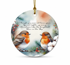 [2D FLAT ACRYLIC] Robin Remembrance Christmas Ornament - Loss of Loved One Keepsake