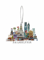 [2D FLAT ACRYLIC] Artistic Philadelphia Christmas Ornament – Unique Holiday Decor Gift