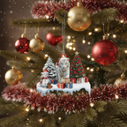 [2D FLAT ACRYLIC] Majestic White Tiger Christmas Ornament – Festive Wildlife Decor Gift