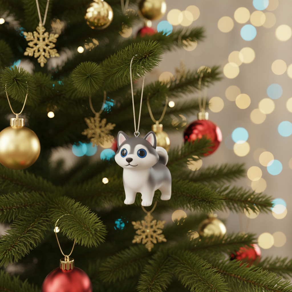 [2D FLAT ACRYLIC] Dog Christmas Ornaments | Assorted Puppy Figurines for Holiday Tree Decor