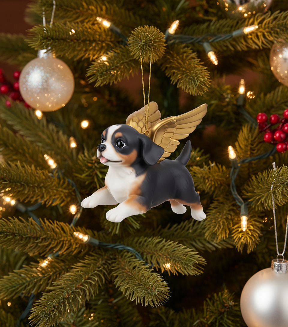 [2D FLAT ACRYLIC] Cavalier King Charles Spaniel Angel Christmas Ornament | Dog Lover Gift & Holiday Decor