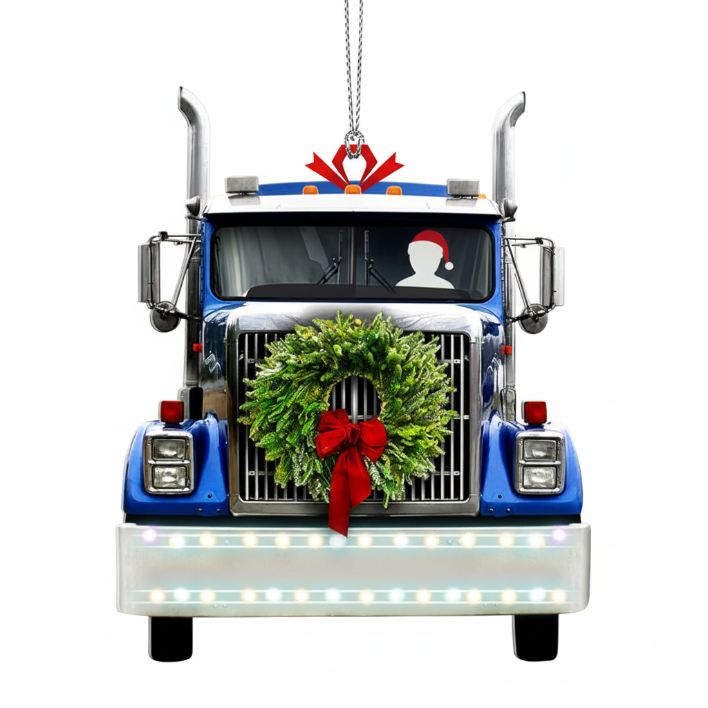 [2D FLAT ACRYLIC] Personalized Truck Driver Uniform Christmas Ornament | Custom Trucker Gift