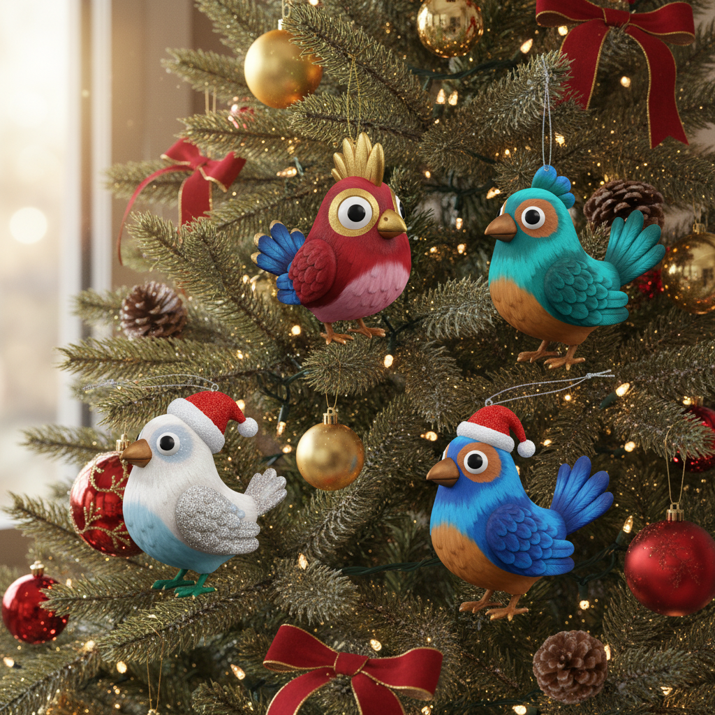 [2D FLAT ACRYLIC] Chicken Christmas Ornament – Unique Holiday Decor Gift for Chicken Lovers