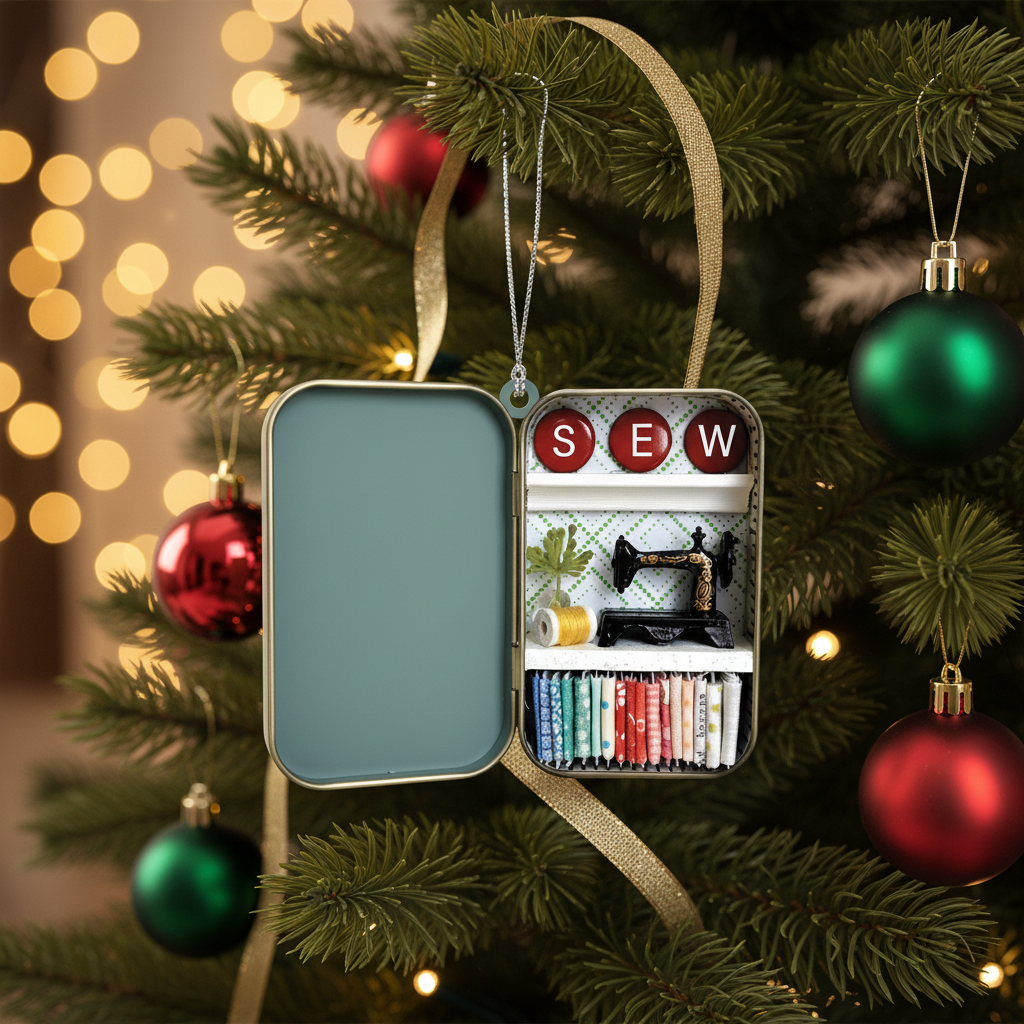 [2D FLAT ACRYLIC] Personalized Sewing Machine Ornament – Custom Gift for Seamstress & Quilters