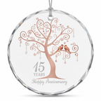 [2D FLAT ACRYLIC] 15th Crystal Wedding Anniversary Ornament – Keepsake Gift for Couple