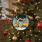 [2D FLAT ACRYLIC] Personalized Excavator Christmas Ornament – Dump Truck & Digger Design | Kids Construction-Themed Holiday Keepsake for Boys