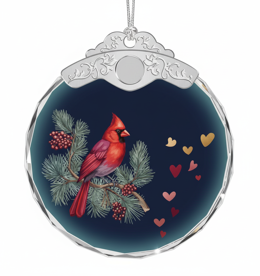 [2D FLAT ACRYLIC] Cardinal Memorial Christmas Ornament - A Hug Sent From Heaven Sympathy Gift for Loss of Loved One