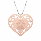 [2D FLAT ACRYLIC] 1st Anniversary Heart-Shaped Ornament – Romantic Steel Keepsake Gift for Couples