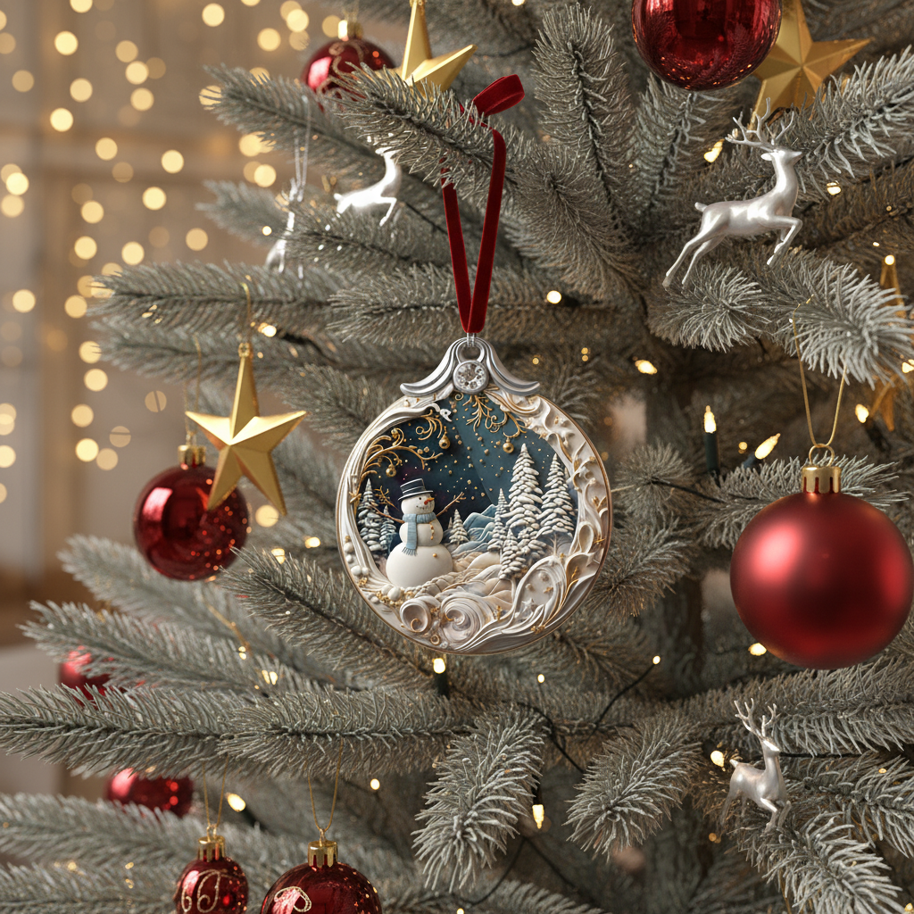 [2D FLAT ACRYLIC] Unique 2025 Christmas Ornament – 4-Inch Acrylic Holiday Decoration