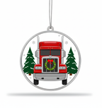 [2D FLAT ACRYLIC] Funny Trucker Christmas Ornament | Unique Wooden Holiday Decor & Truck Driver Gift