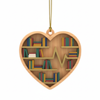 [2D FLAT ACRYLIC] Heart-Shaped Bookshelf Ornament – Perfect Gift for Book Lovers & Readers