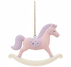 [2D FLAT ACRYLIC] Baby Girl's First Christmas Rocking Horse Ornament 2025 – Hallmark Keepsake Gift