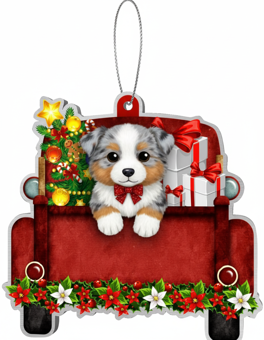 [2D FLAT ACRYLIC] Funny Truck Driver Christmas Ornament 2024 | Big Rig Keepsake Gift for Trucker Dad