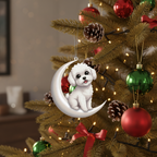 [2D FLAT ACRYLIC] Bichon Dog Memorial Ornament | In Loving Memory Christmas Keepsake Gift