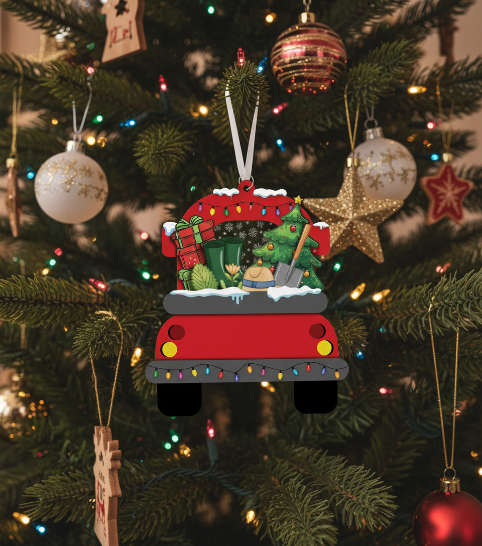 [2D FLAT ACRYLIC] Truck Driver Christmas Ornament | Unique Trucker Gift & Holiday Tree Decor