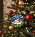 [2D FLAT ACRYLIC] Black Labrador Red Truck Christmas Ornament | Double-Sided Aluminum Keepsake 2024