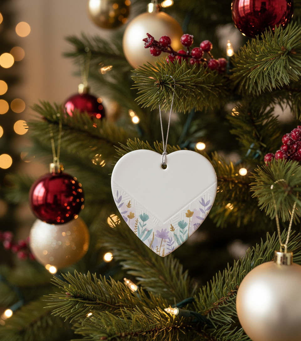 [2D FLAT ACRYLIC] Never Forget The Difference You Make Ornament – Ceramic Heart Thank You Gift for Teacher, Nurse, Friend