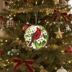 [2D FLAT ACRYLIC] Red Cardinal Suncatcher Window Hanging – Acrylic Bird Ornament Memorial Gift