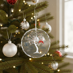 [2D FLAT ACRYLIC] 30th Pearl Anniversary Glass Ornament – Wedding Keepsake Gift for Parents & Couples