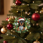 [2D FLAT ACRYLIC] Adorable Shih Tzu Christmas Ornament – 2D Holiday Keepsake & Car Charm Gift