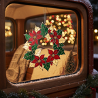 [2D FLAT ACRYLIC] Christmas Wreath Acrylic Suncatcher Ornament – Festive Holiday Home Decor