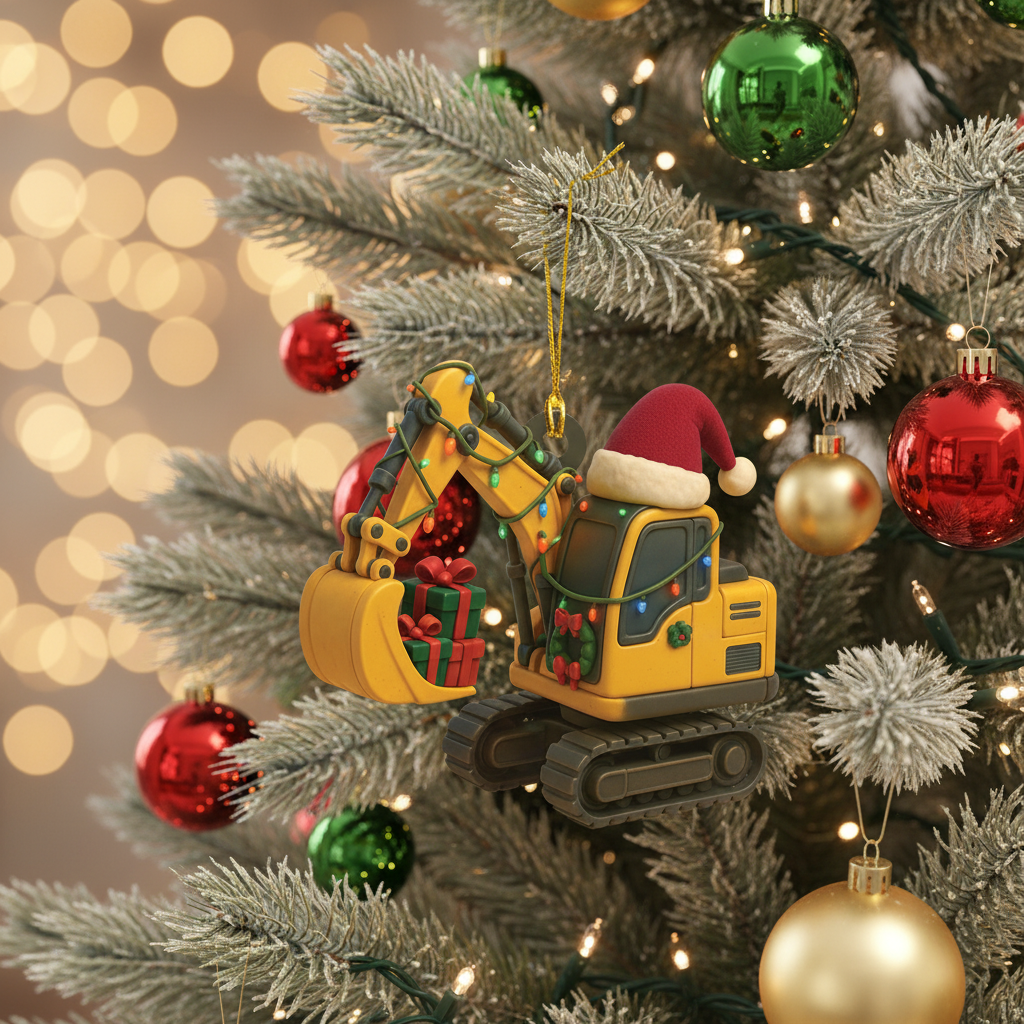 [2D FLAT ACRYLIC] Personalized Log Truck Christmas Ornament | Custom Logger & Truck Driver Gift