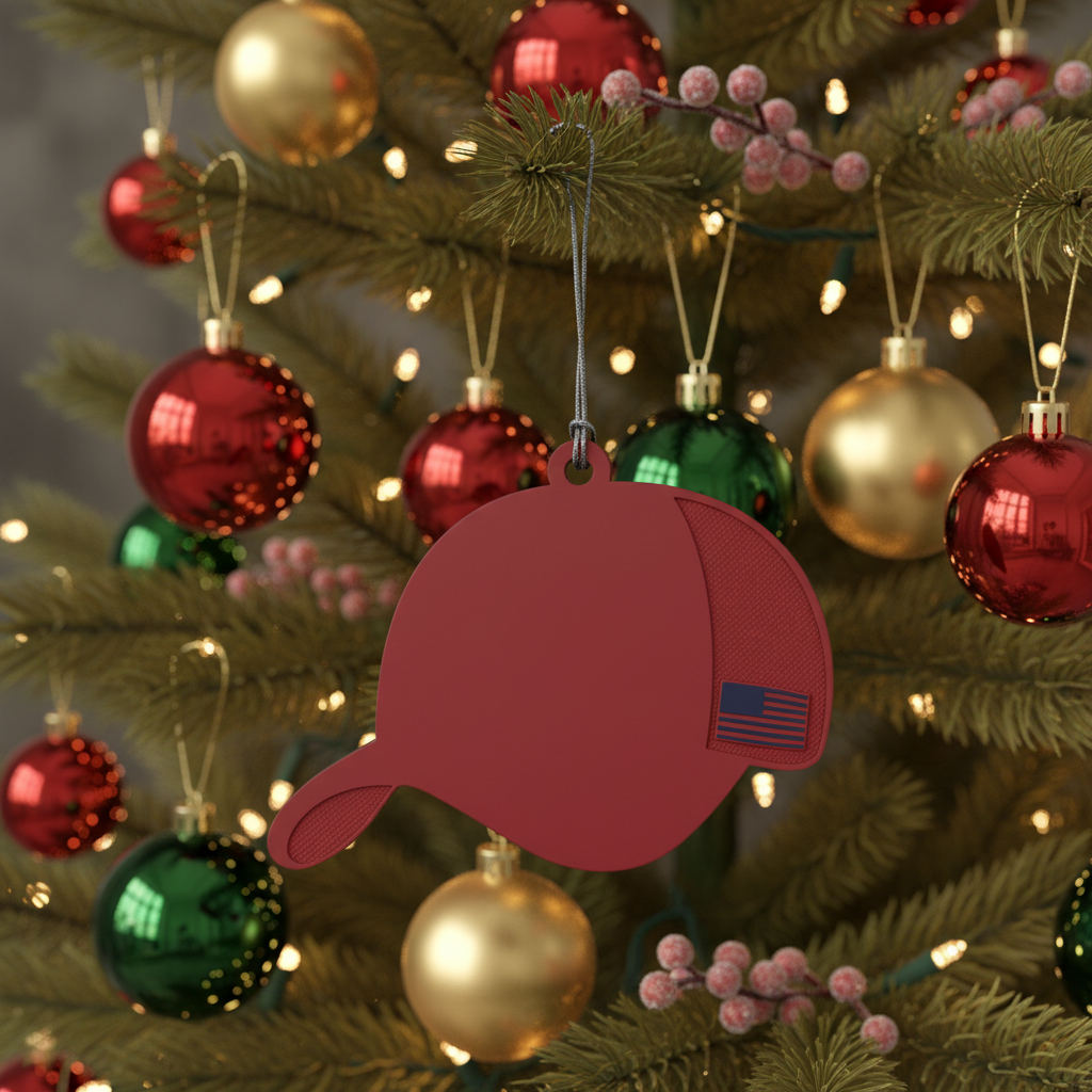 [2D FLAT ACRYLIC] Make America Great Again Hat Ornament – Patriotic MAGA Christmas Decoration 🇺🇸