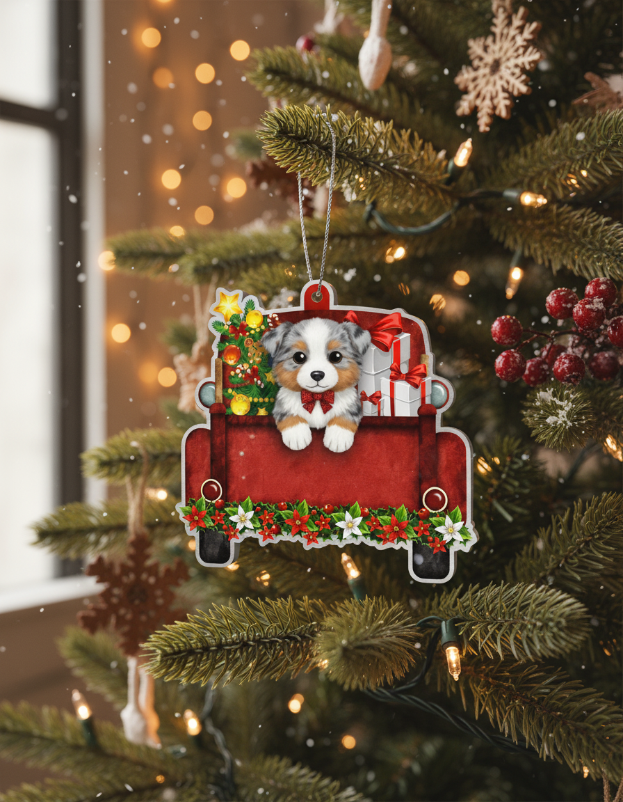 [2D FLAT ACRYLIC] Funny Truck Driver Christmas Ornament 2024 | Big Rig Keepsake Gift for Trucker Dad