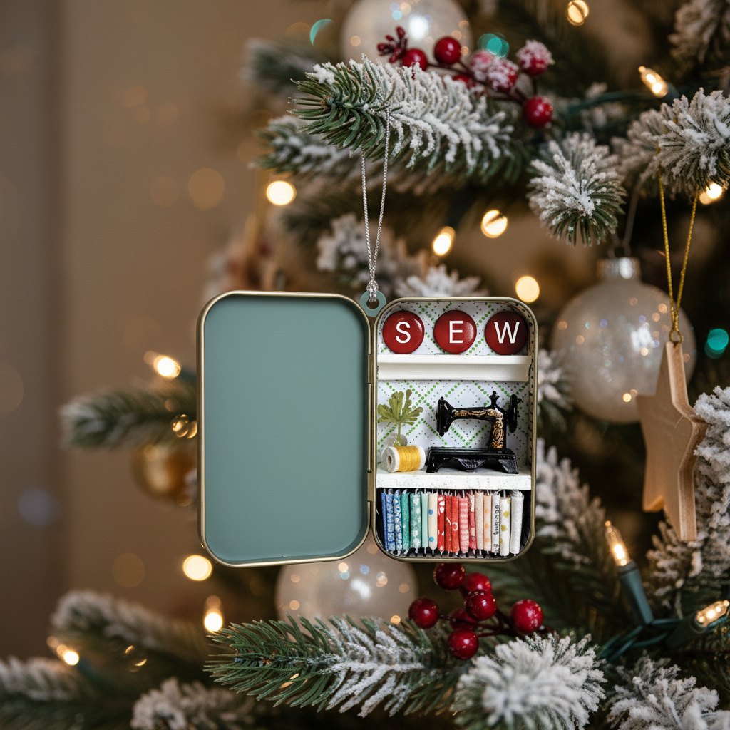 [2D FLAT ACRYLIC] Personalized Sewing Machine Ornament – Custom Gift for Seamstress & Quilters