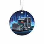 [2D FLAT ACRYLIC] Purple Semi Truck Christmas Ornament – Instant Digital Download, Big Rig Trucker Holiday Decor, Perfect Gift for Truck Drivers