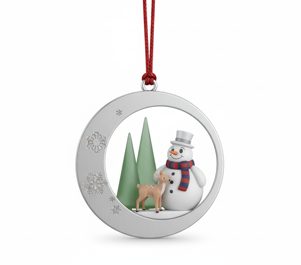 [2D FLAT ACRYLIC] Gnome Riding Cardinal Bird Ornament 2024 – Funny Christmas Tree Decoration