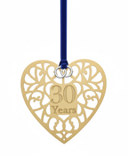 [2D FLAT ACRYLIC] 30th Pearl Anniversary Heart Ornament – Keepsake Gift for Couples