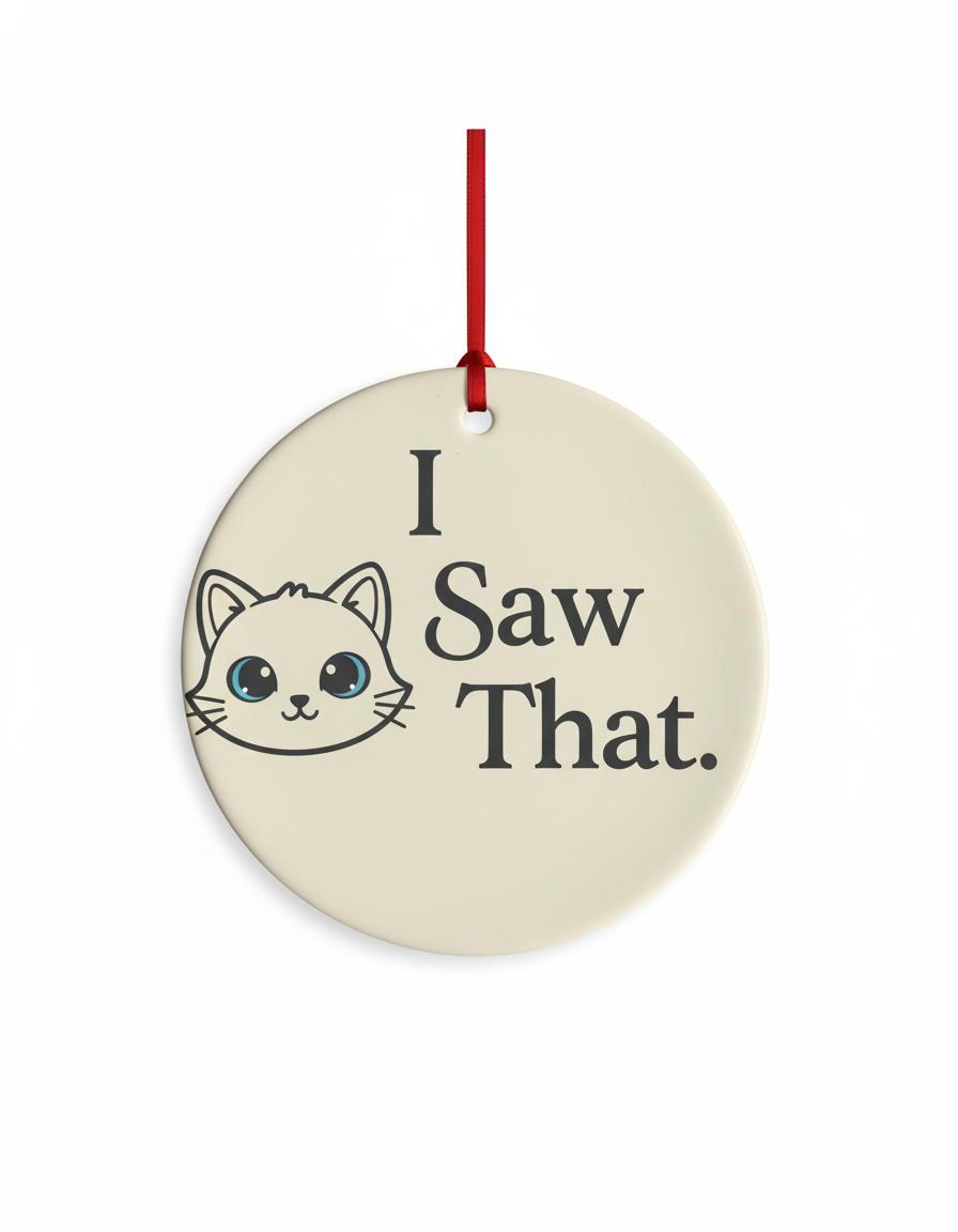 [2D FLAT ACRYLIC] I Saw That 2025 Funny Christmas Ornament – Ceramic Holiday Gift for Bestie
