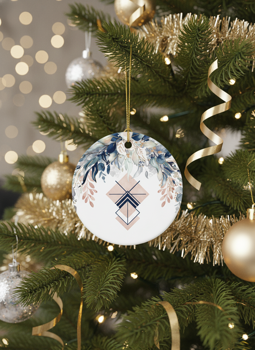 [2D FLAT ACRYLIC] 1st Anniversary Ornament 2025 – Ceramic Mr & Mrs Keepsake Gift for Couples