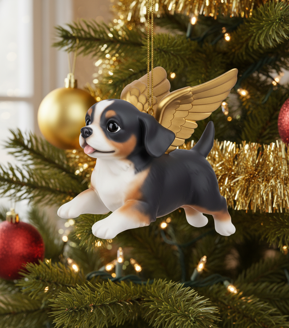 [2D FLAT ACRYLIC] Cavalier King Charles Spaniel Angel Christmas Ornament | Dog Lover Gift & Holiday Decor