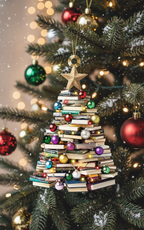 [2D FLAT ACRYLIC] Book Tree Christmas Ornament – Decoration for Book Lovers