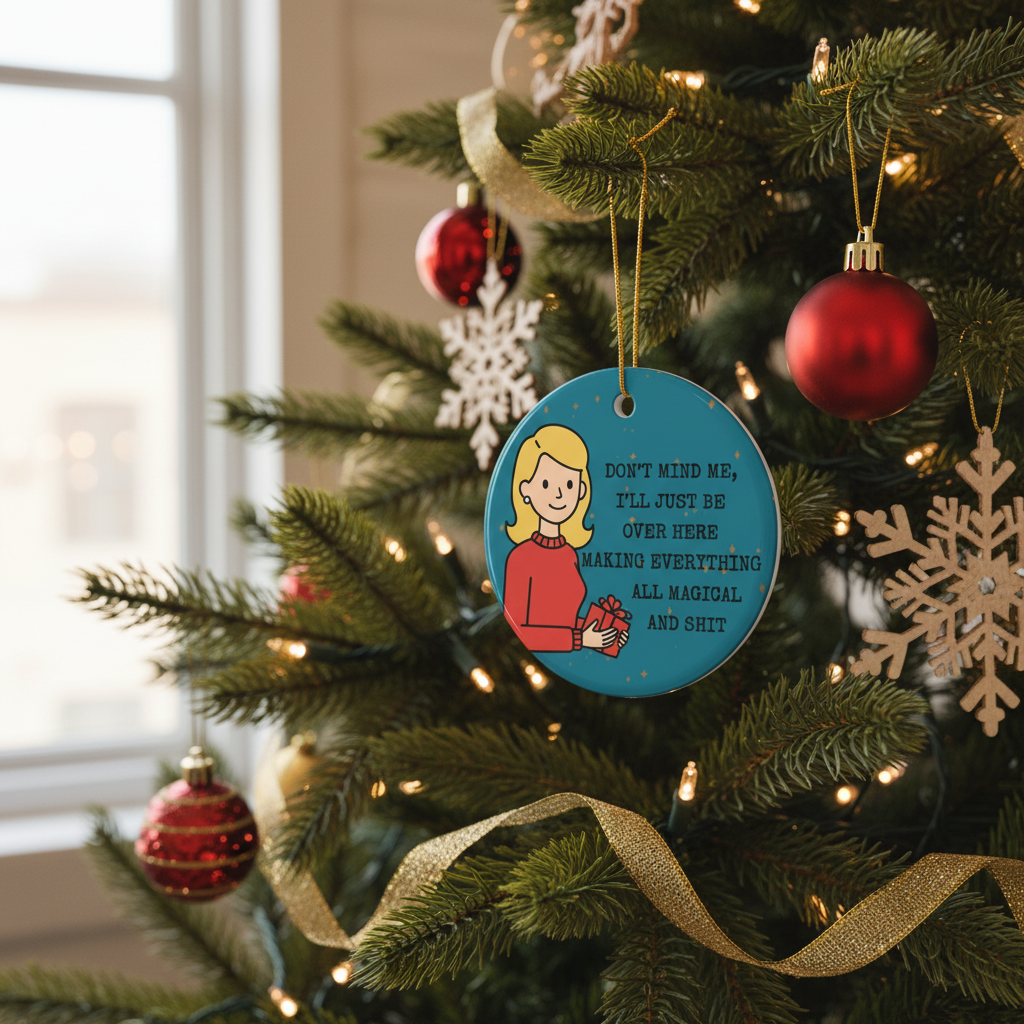 [2D FLAT ACRYLIC] Funny Christmas Ornament – Perfect White Elephant & Gag Gift for Friends