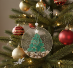 [2D FLAT ACRYLIC] Handmade Coastal Christmas Ornament – Beachy Resin Art with Real Starfish