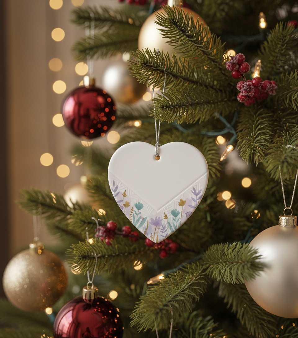 [2D FLAT ACRYLIC] Never Forget The Difference You Make Ornament – Ceramic Heart Thank You Gift for Teacher, Nurse, Friend