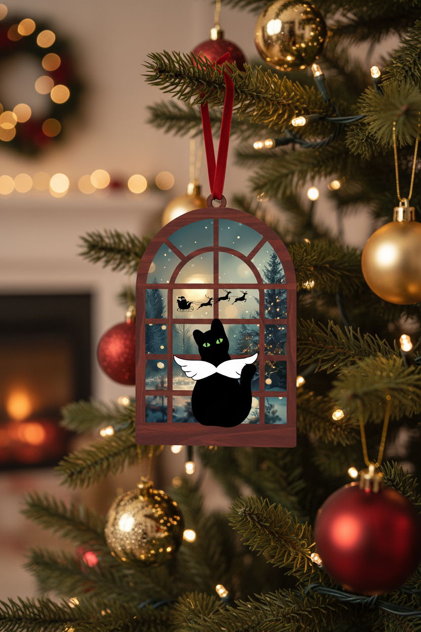 [2D FLAT ACRYLIC] Angel Dog Memorial Ornament | Heartfelt Pet Loss Sympathy Gift for Christmas