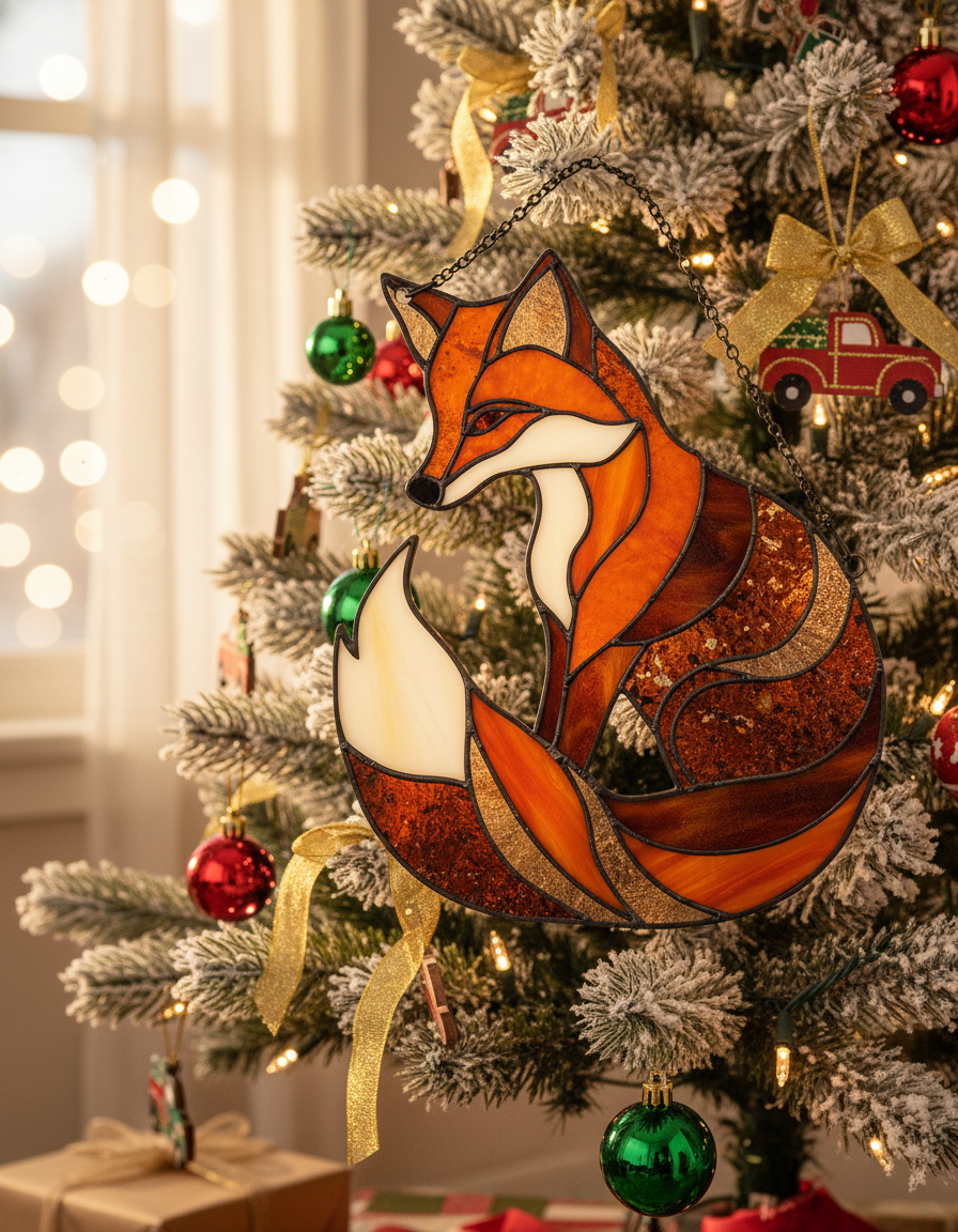 [2D FLAT ACRYLIC] Charming Fox Hanging Ornament – Acrylic Window Decor & Gift for Fox Lovers