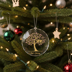 [2D FLAT ACRYLIC] 45th Sapphire Wedding Anniversary Glass Ornament – Keepsake Gift for Parents & Couples