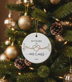 [2D FLAT ACRYLIC] 20th Anniversary Ceramic Ornament 2025 – Keepsake Gift for Couples