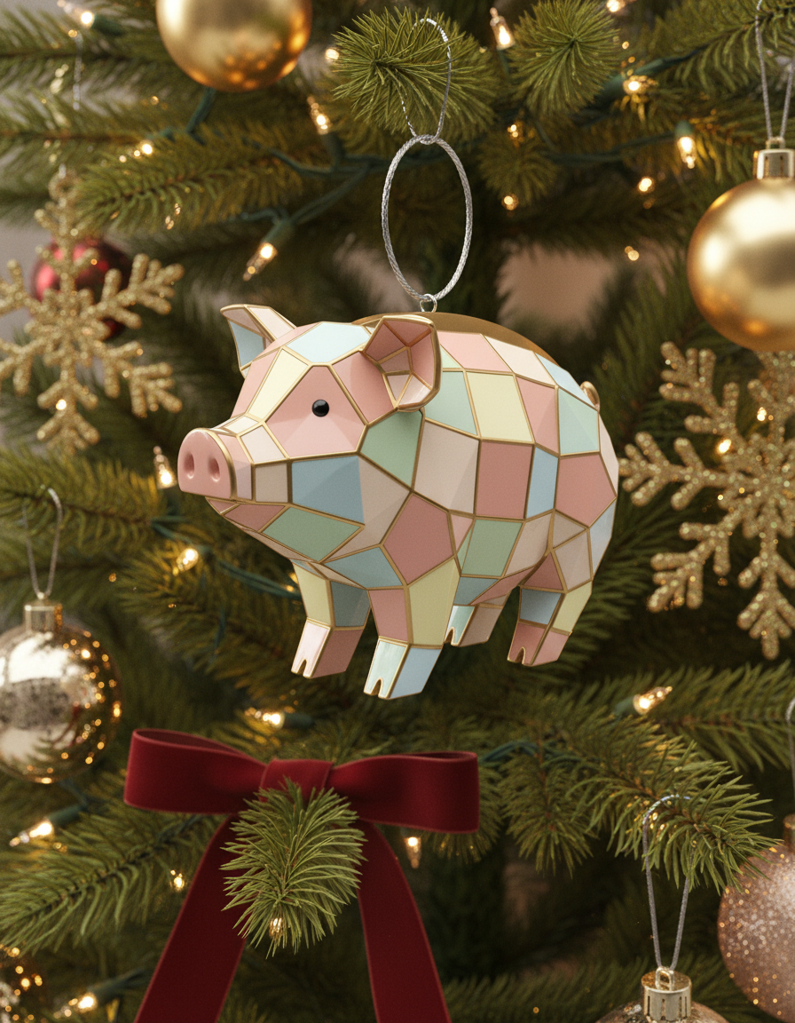[2D FLAT ACRYLIC] Charming Pig Hanging Window Ornament – Farm Animal Decor Gift for Pig Lovers