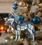 [2D FLAT ACRYLIC] Majestic Wolf Window Hanging Ornament – Acrylic Suncatcher Gift for Wolf Lovers