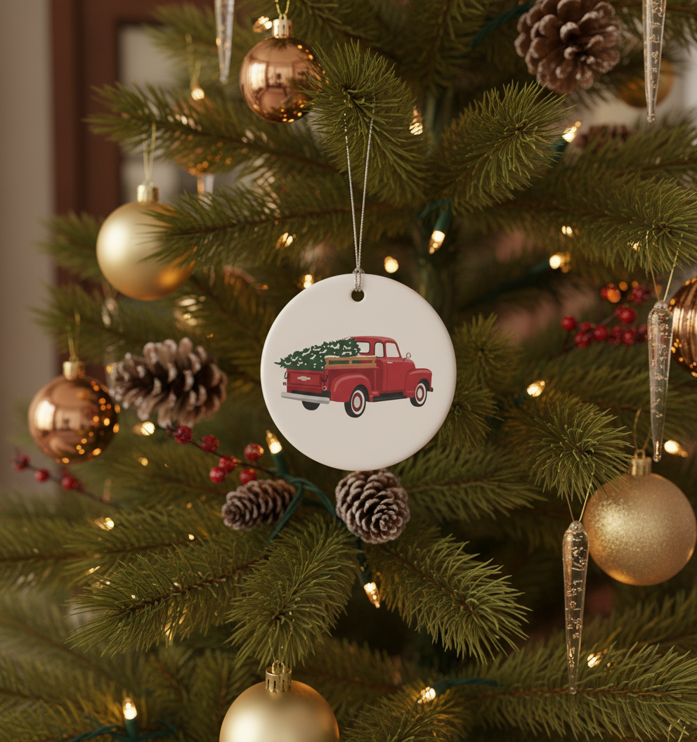 [2D FLAT ACRYLIC] Funny Trucker Christmas Ornament | Humorous Truck Driver Gift for Men
