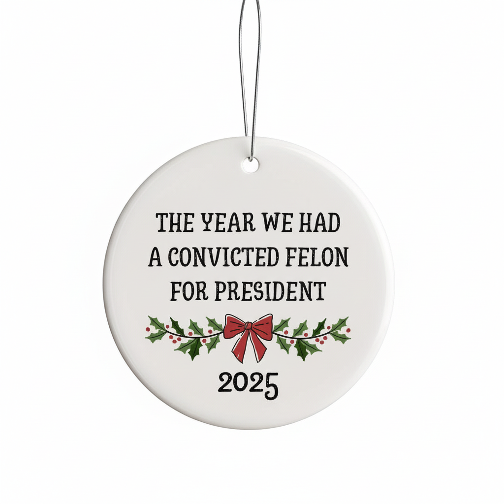 [2D FLAT ACRYLIC] Funny Anti-Trump Christmas Ornament – Unique 2025 Political Gag Gift