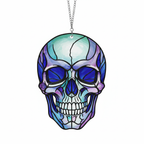 [2D FLAT ACRYLIC] Gothic Skull Suncatcher Ornament – Spooky Window Hanging for Home Decor