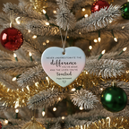 [2D FLAT ACRYLIC] Personalized Retirement Gift Ornament – 'The Difference You Made' Ceramic Keepsake